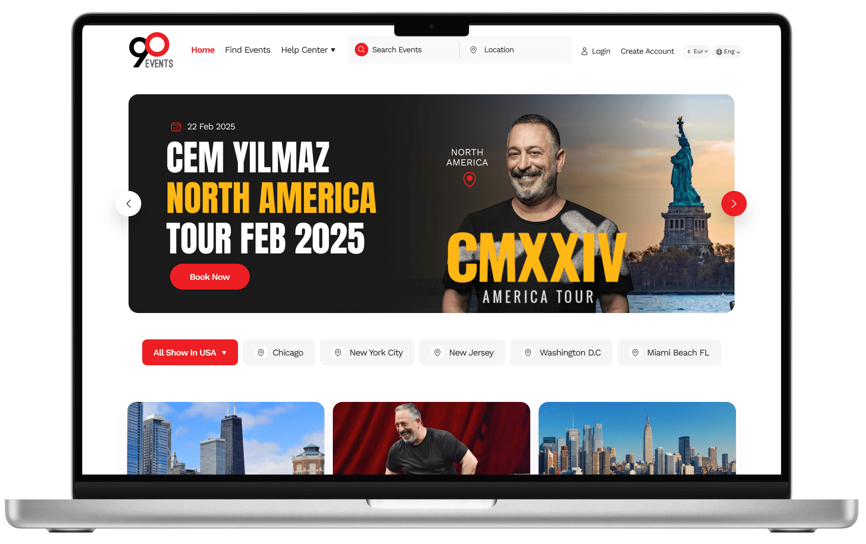 90 Events — Web App app screenshots
