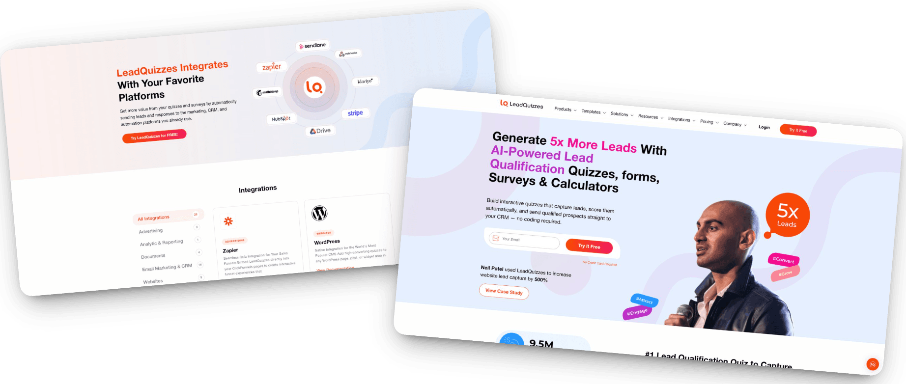 LeadQuizzes screens